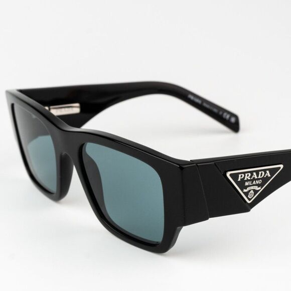 NEW Prada PR10ZSF 16K40K Black Petrol Green Square Unisex Sunglasses - Picture 6 of 11